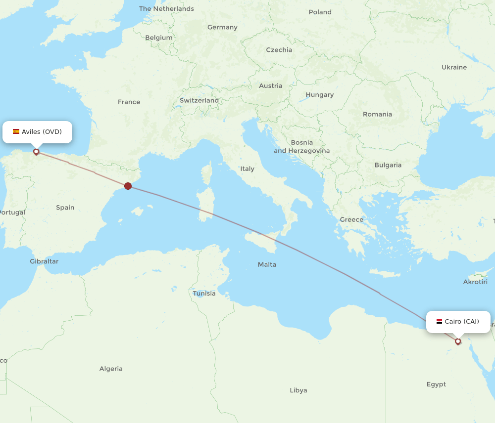 CAI-OVD flight routes