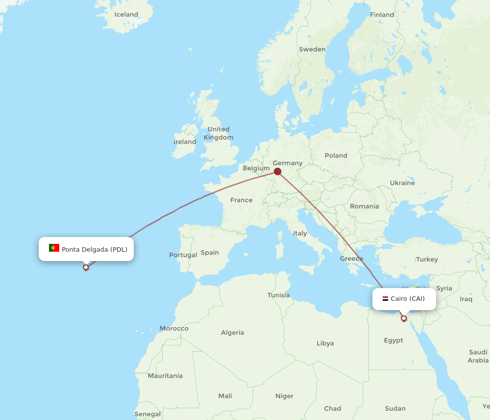 CAI-PDL flight routes