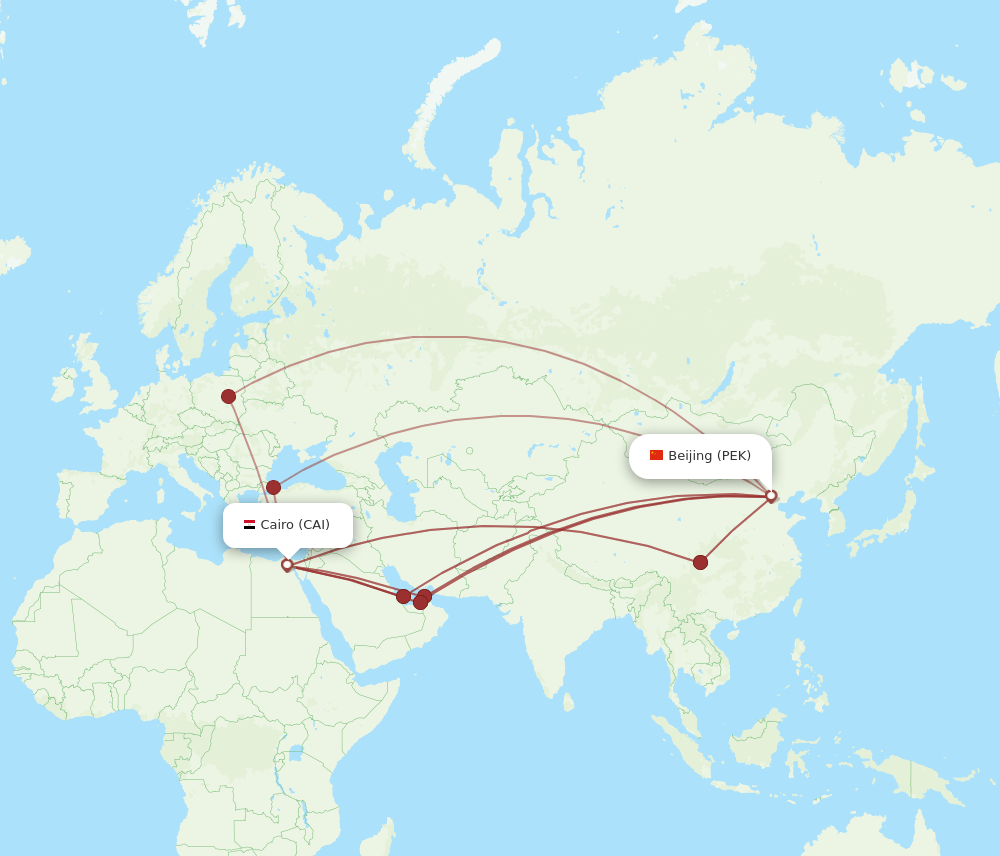 CAI-PEK flight routes