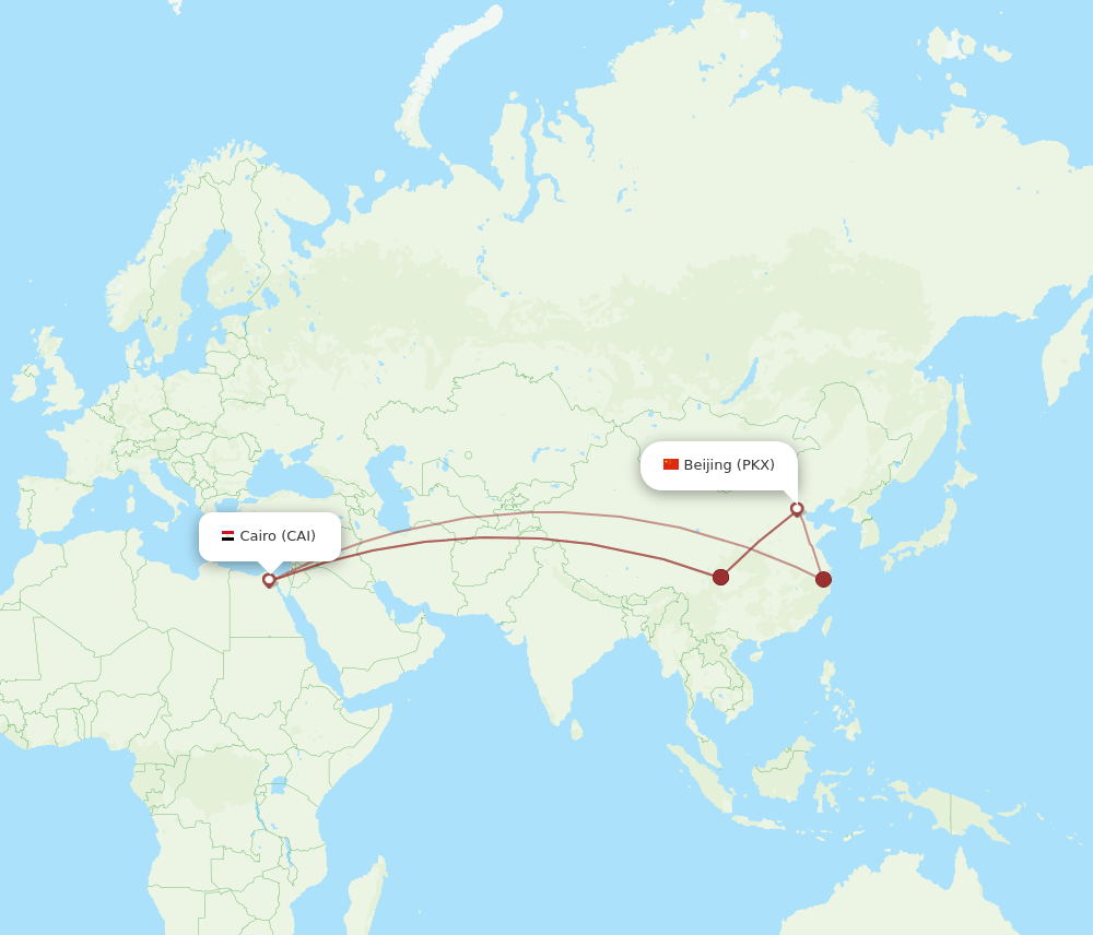 CAI-PKX flight routes