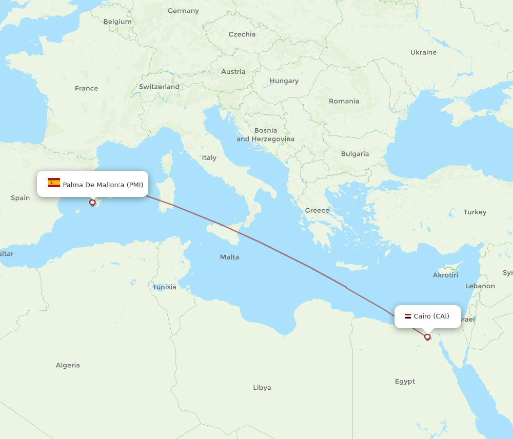 CAI-PMI flight routes
