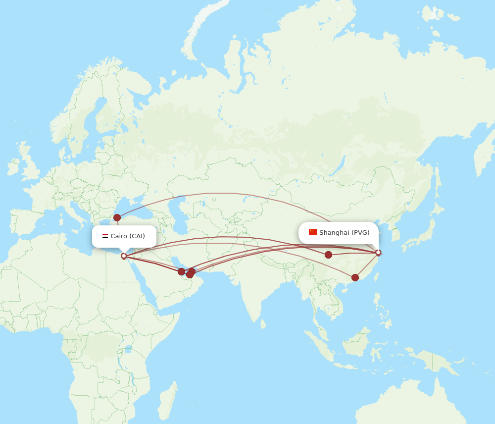 CAI-PVG flight routes