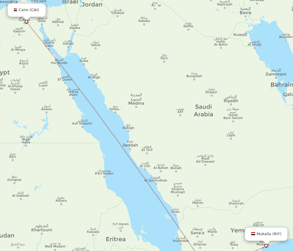 CAI-RIY flight routes