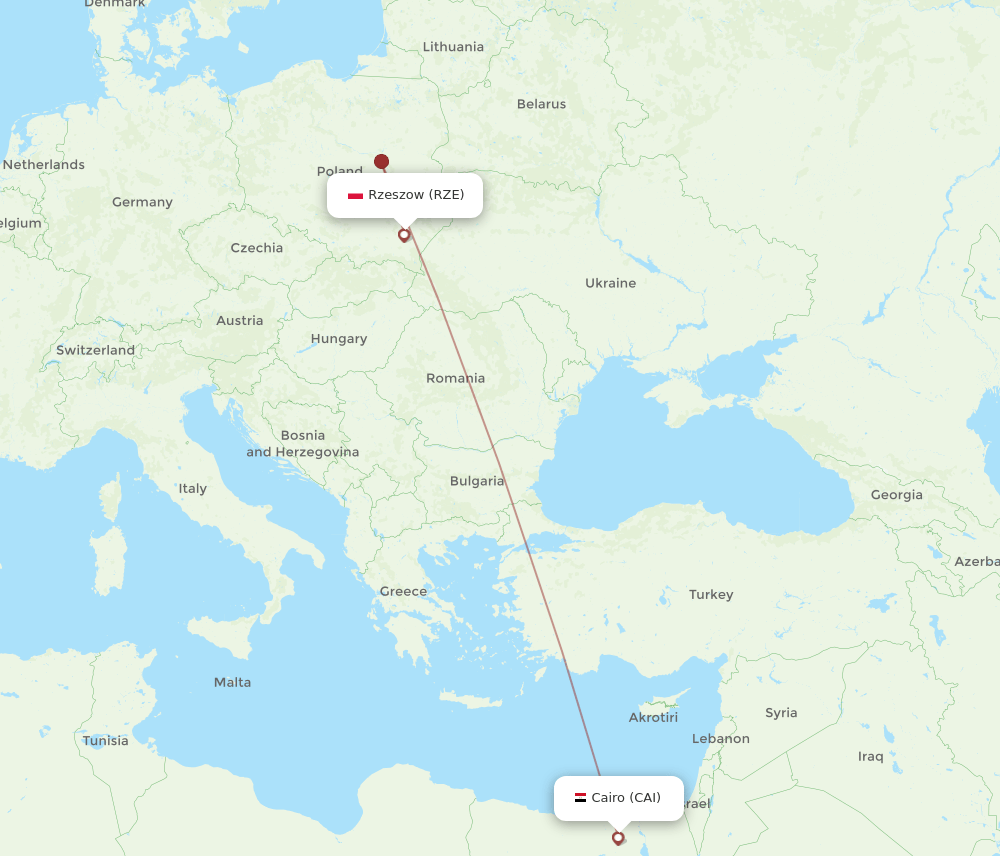 CAI-RZE flight routes