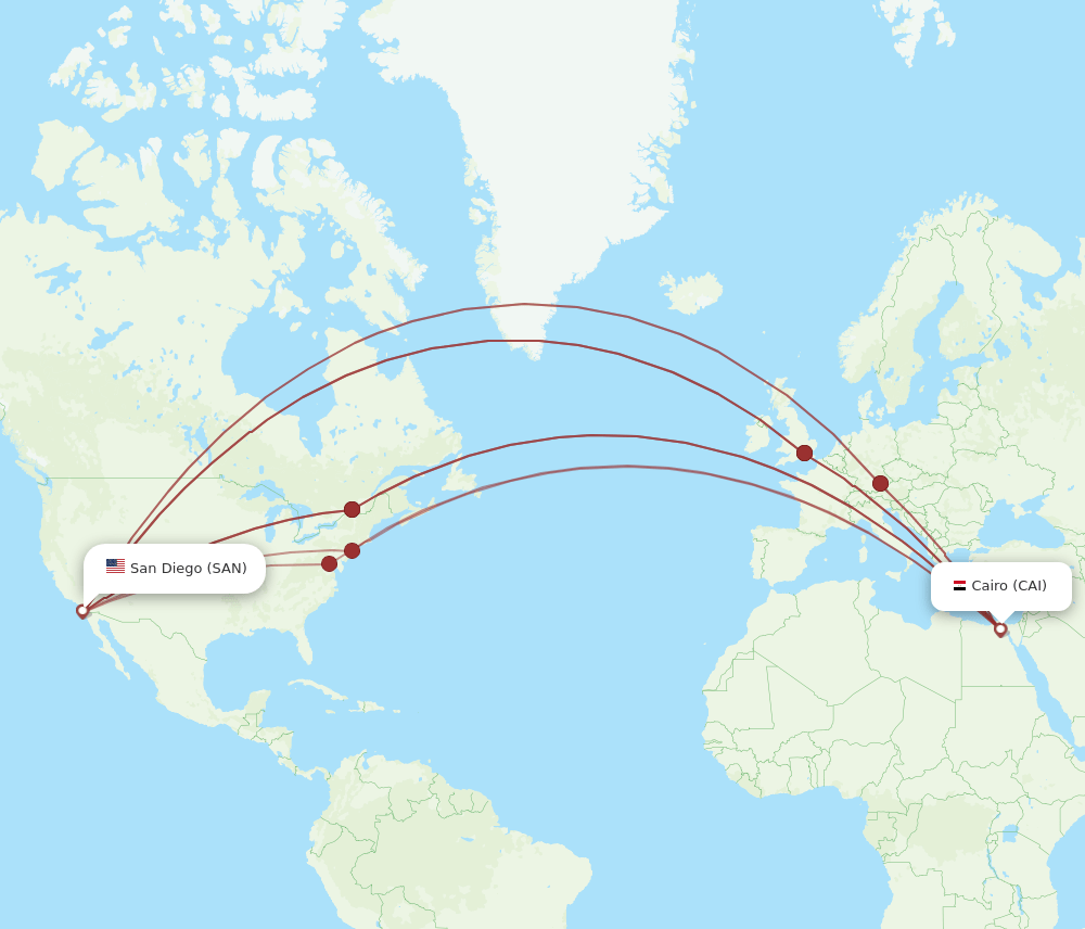 CAI-SAN flight routes