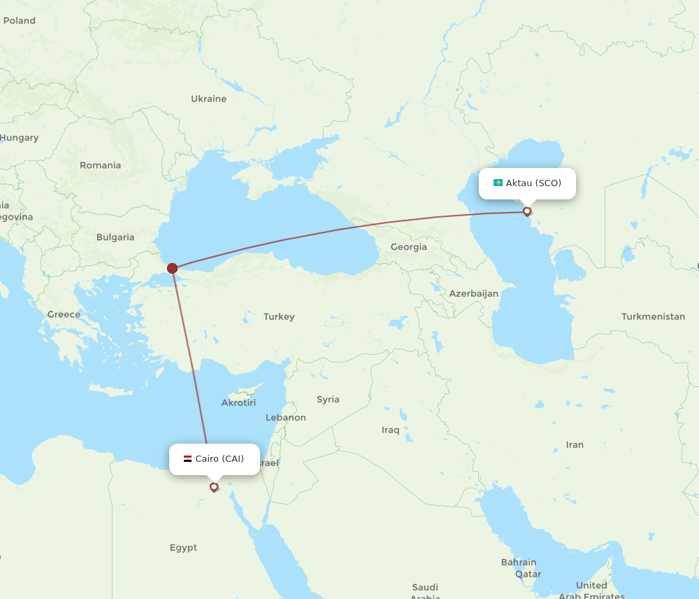 CAI to SCO flights and routes map