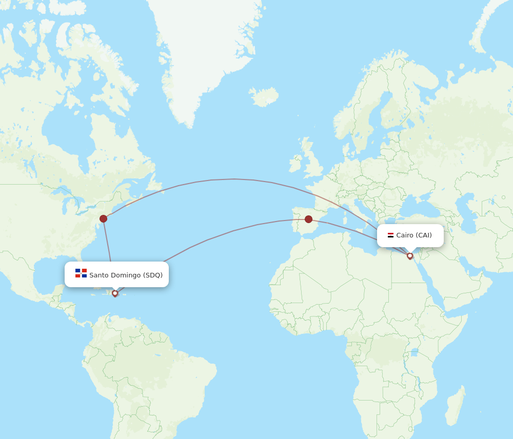 CAI-SDQ flight routes