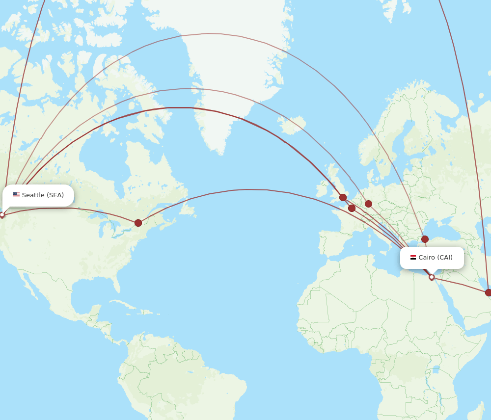 CAI-SEA flight routes