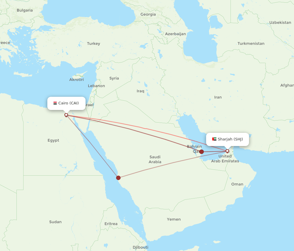 CAI-SHJ flight routes
