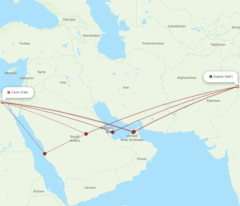 CAI-SKT flight routes