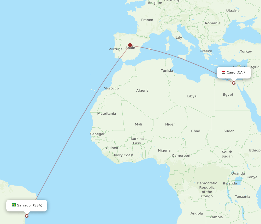 CAI to SSA flights and routes map