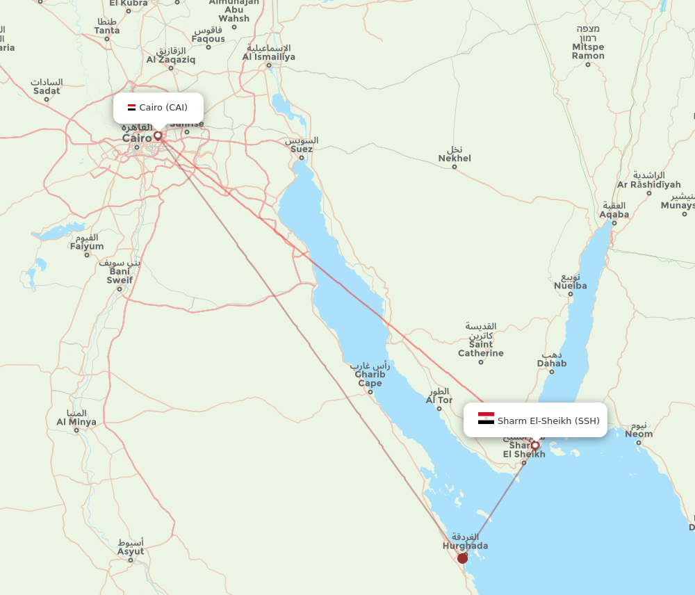 CAI to SSH flights and routes map