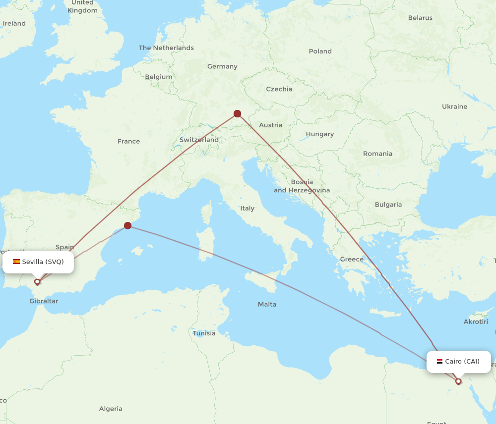CAI-SVQ flight routes