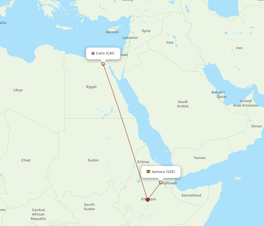 CAI-SZE flight routes