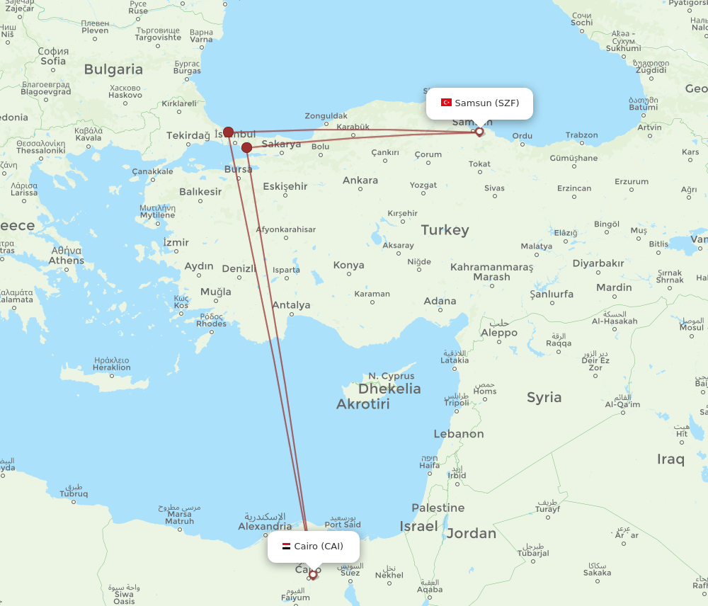 CAI-SZF flight routes