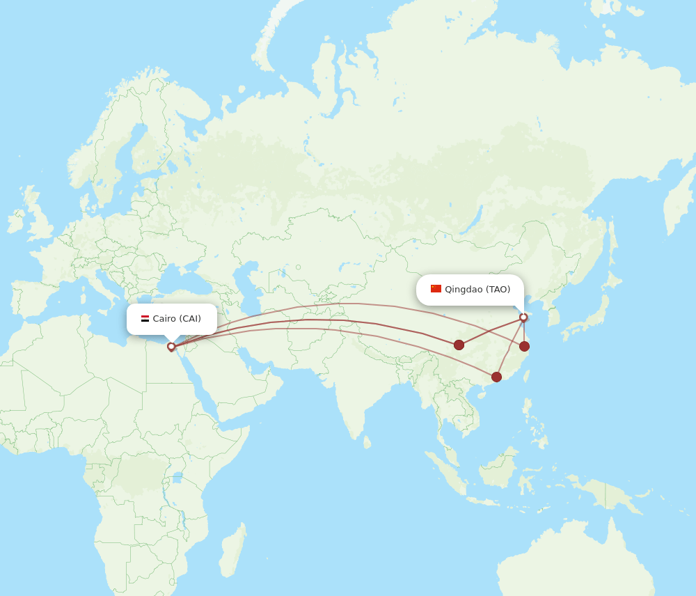 CAI to TAO flights and routes map