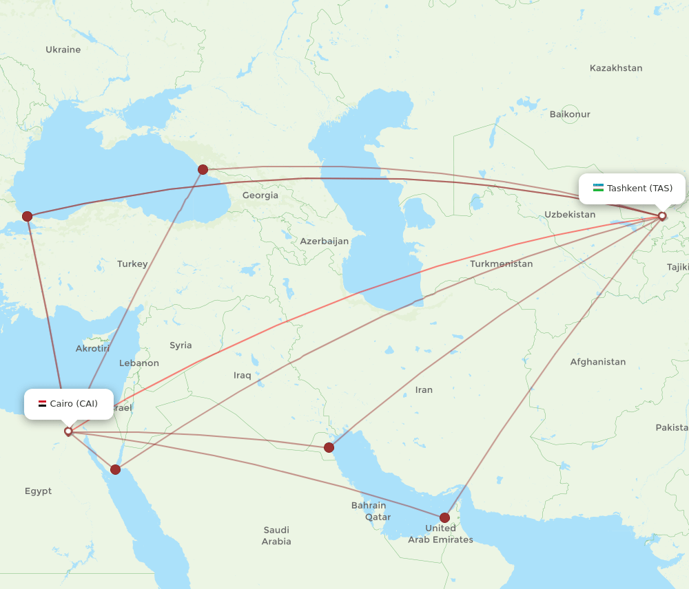 CAI-TAS flight routes
