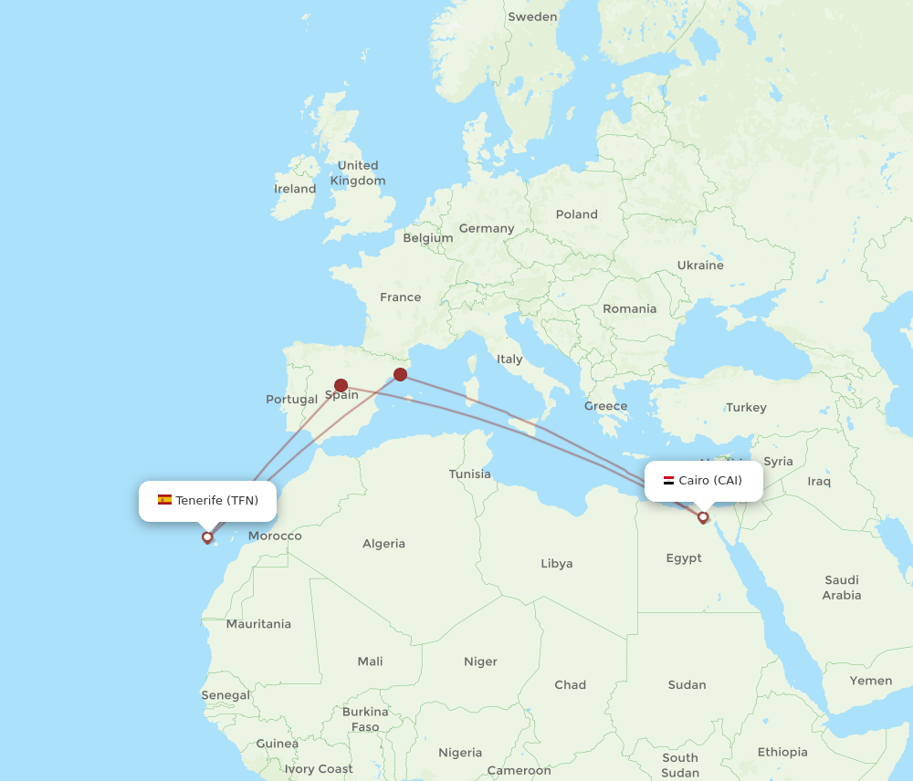 CAI-TFN flight routes