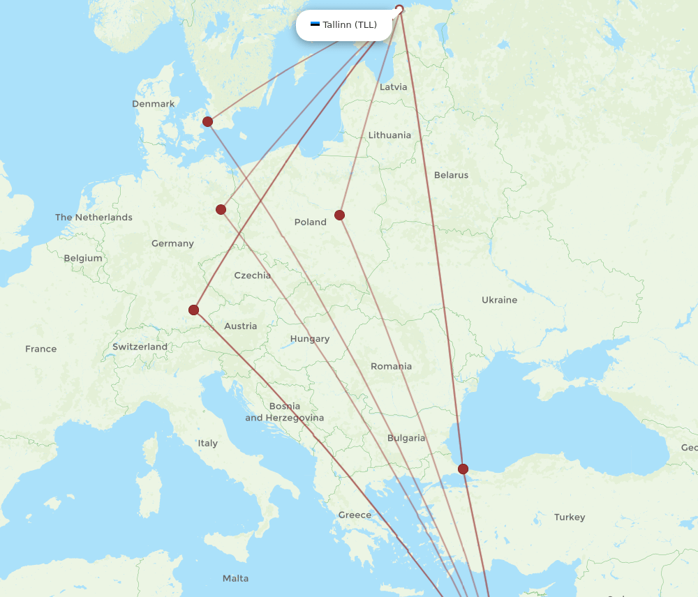 CAI-TLL flight routes