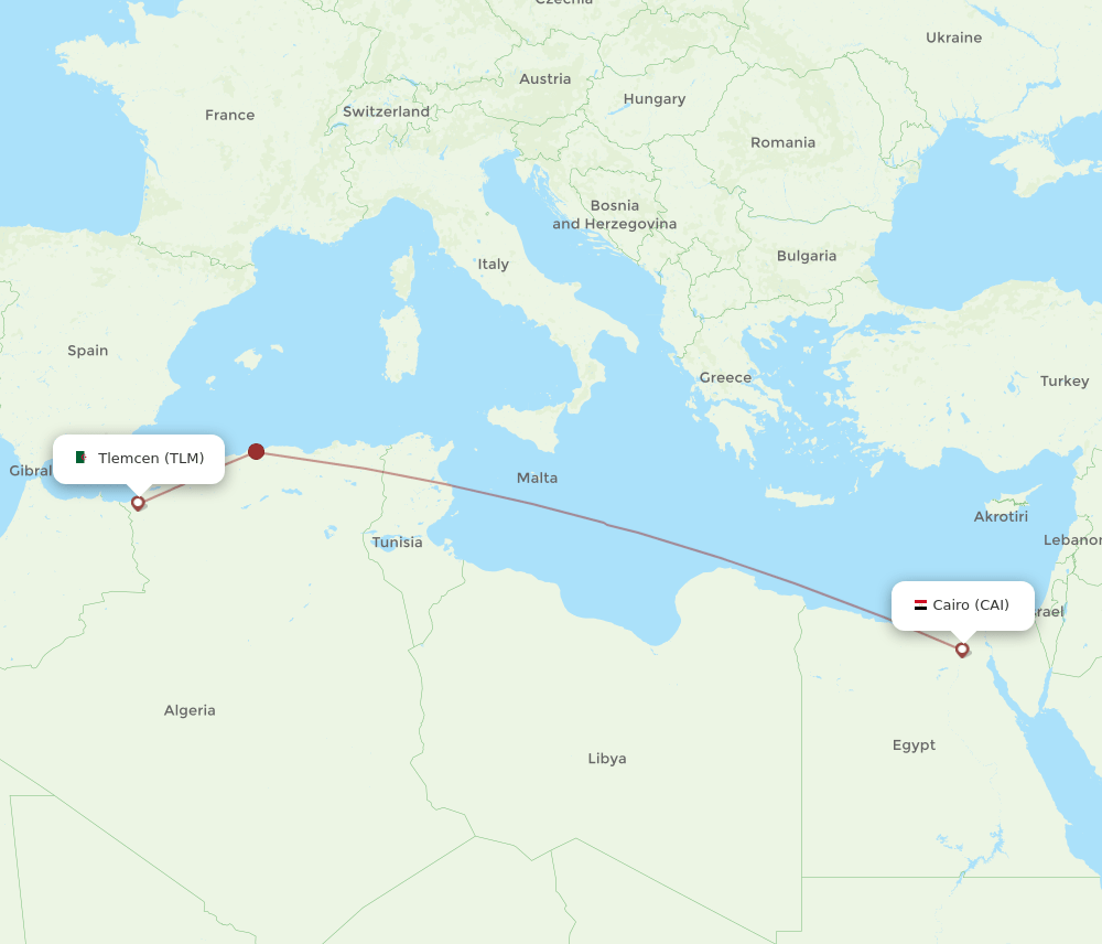 TLM to CAI flights and routes map