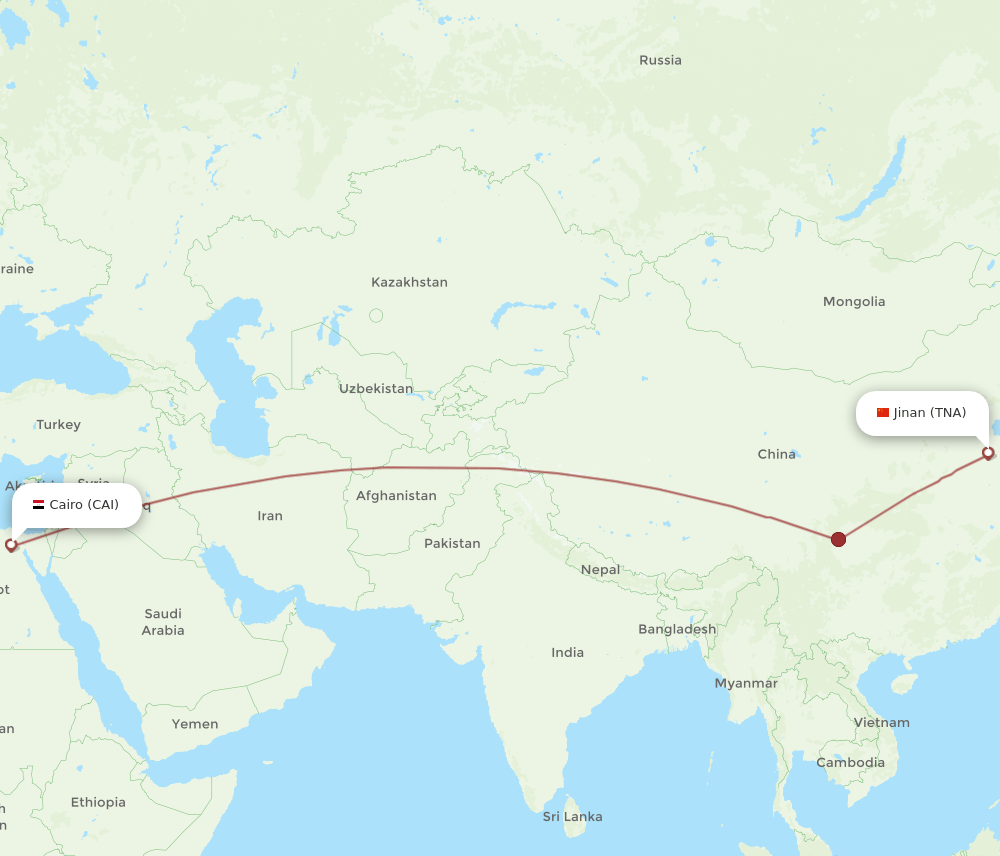 CAI-TNA flight routes