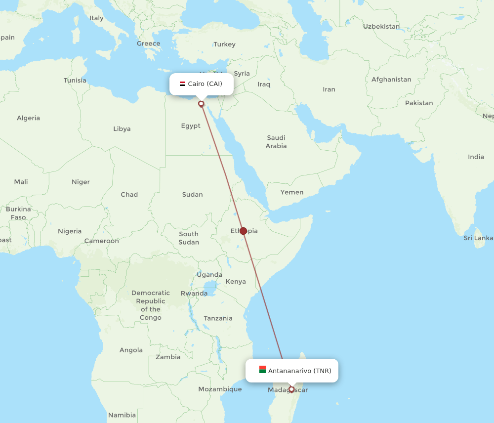 CAI-TNR flight routes