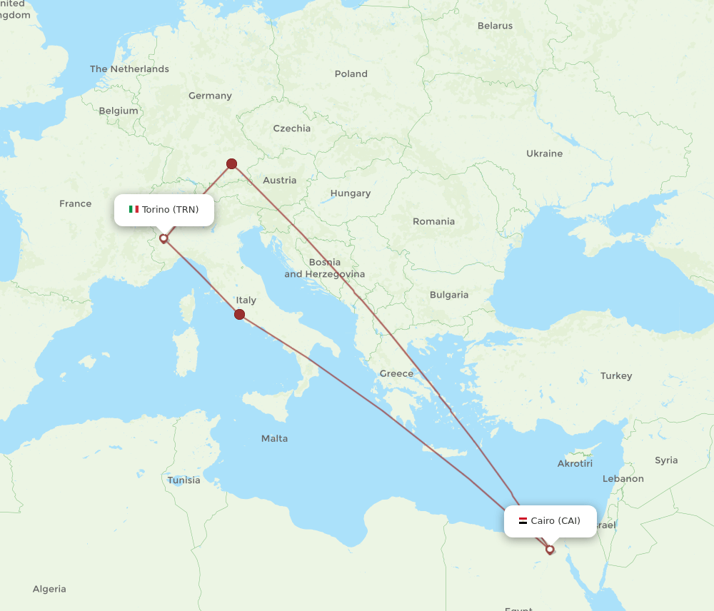 CAI-TRN flight routes
