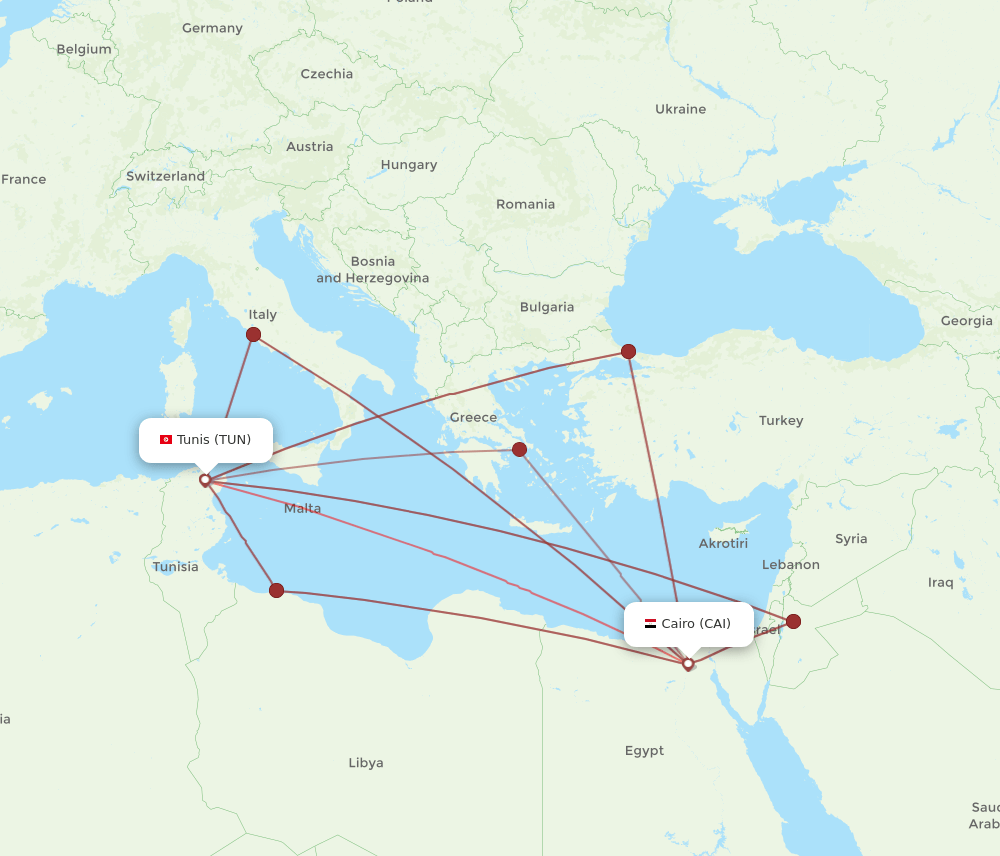 CAI-TUN flight routes