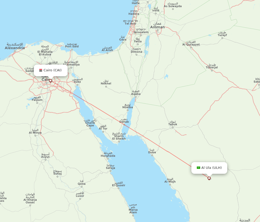 CAI-ULH flight routes