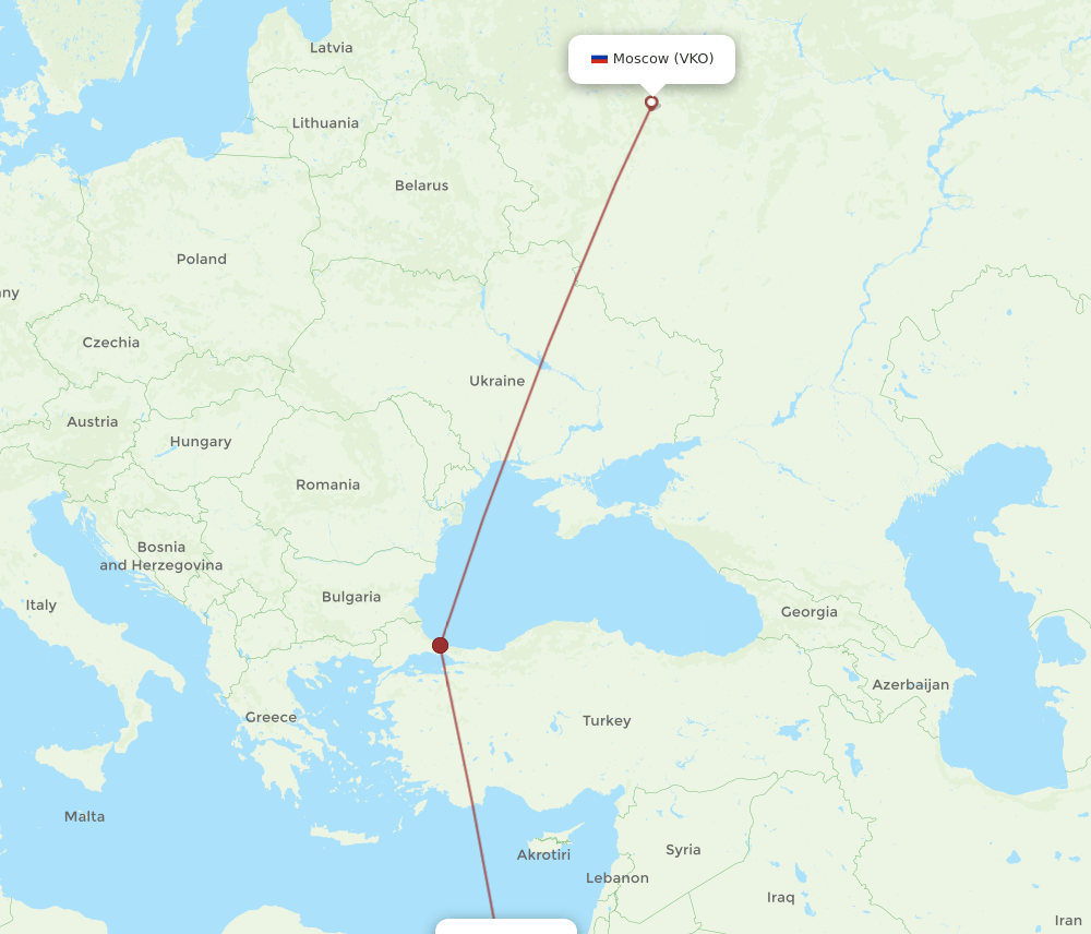 CAI-VKO flight routes