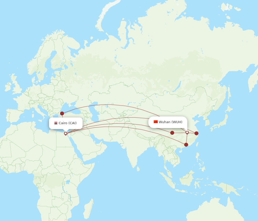CAI-WUH flight routes