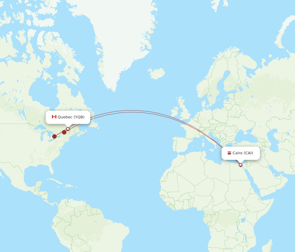 CAI-YQB flight routes