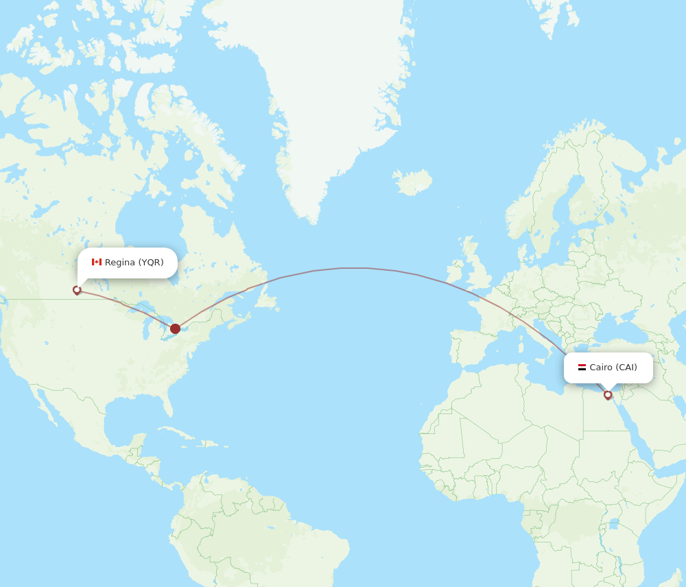 CAI-YQR flight routes