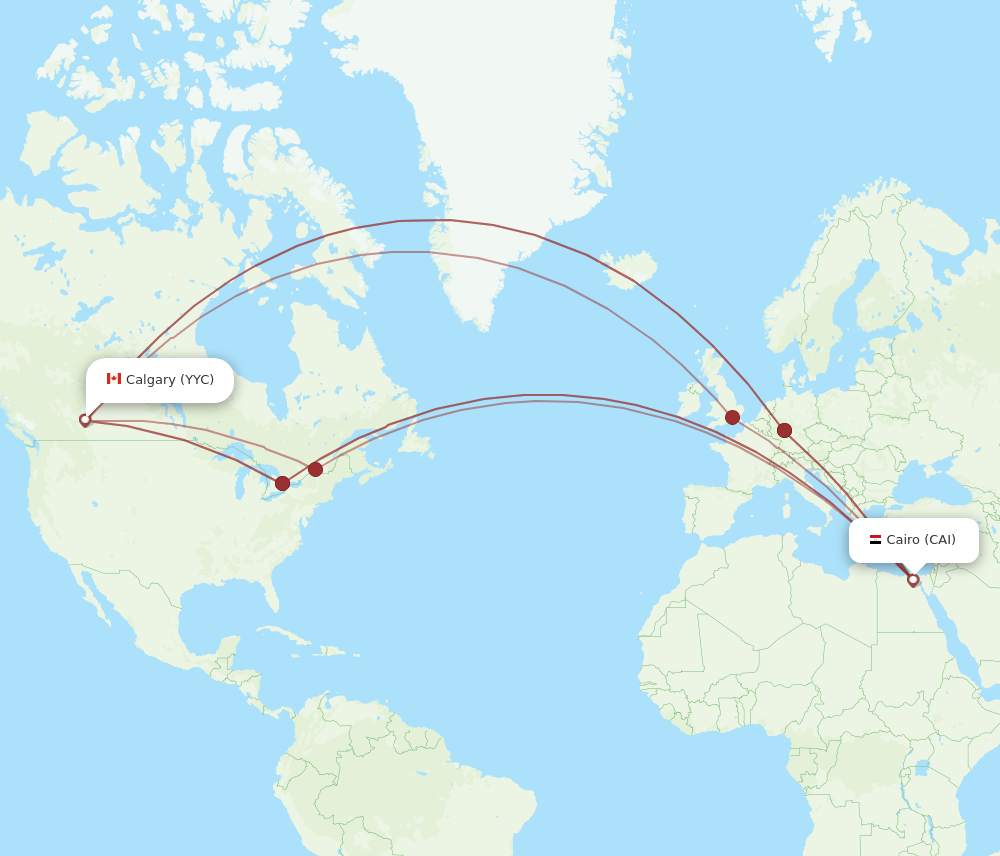 CAI-YYC flight routes