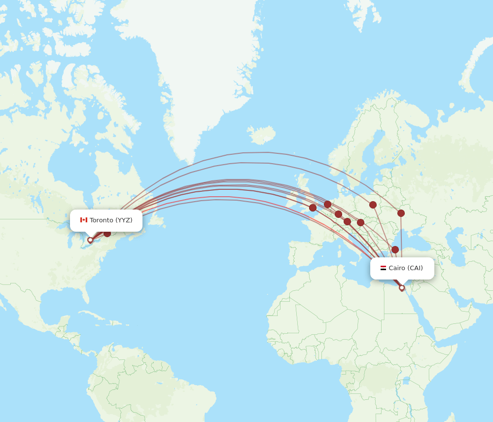 CAI-YYZ flight routes