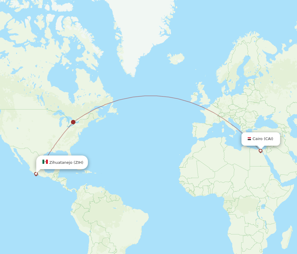CAI-ZIH flight routes