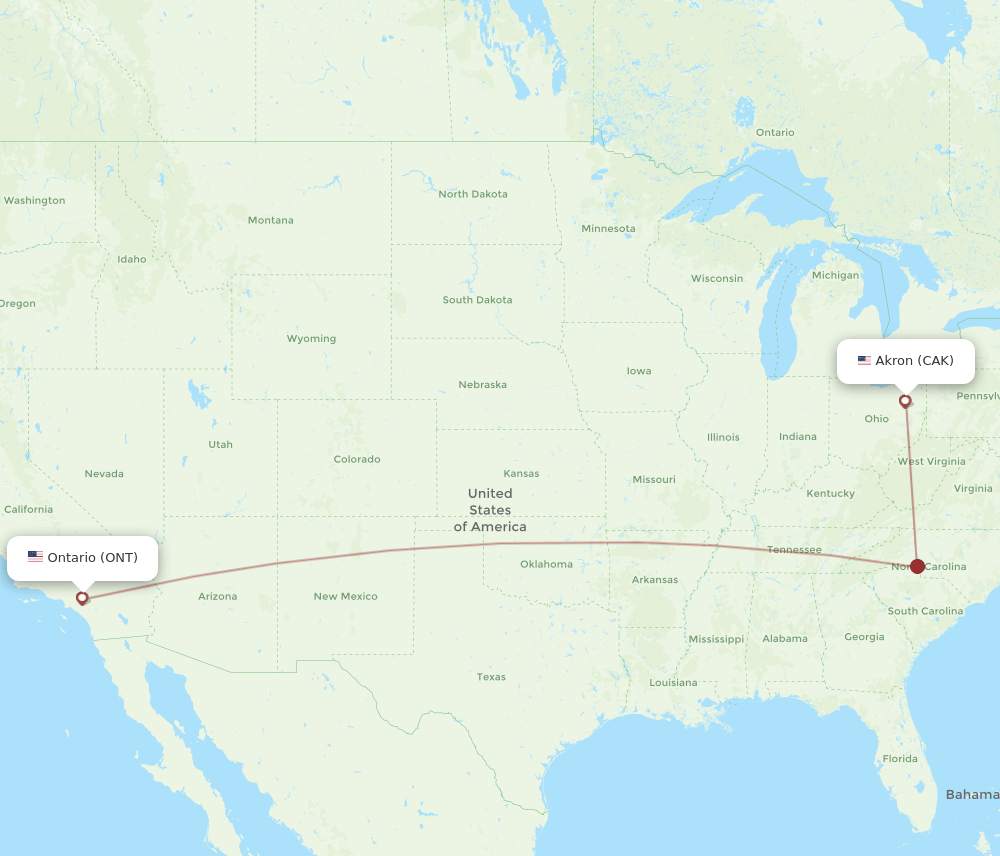 CAK-ONT flight routes