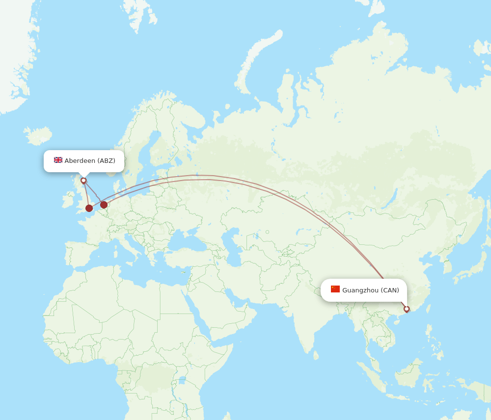 CAN-ABZ flight routes