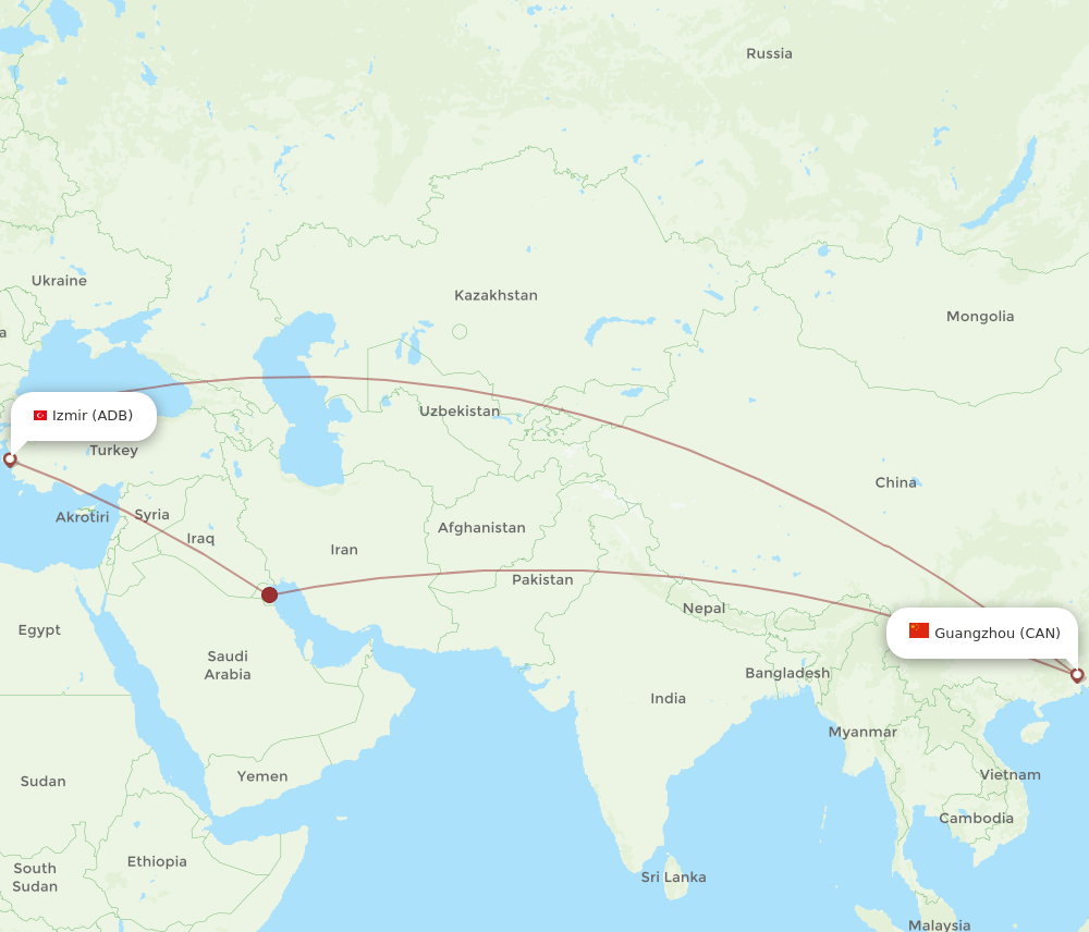 CAN-ADB flight routes