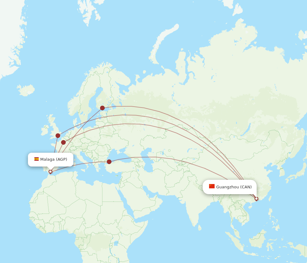 CAN-AGP flight routes