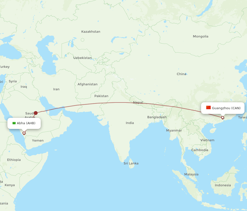 CAN-AHB flight routes