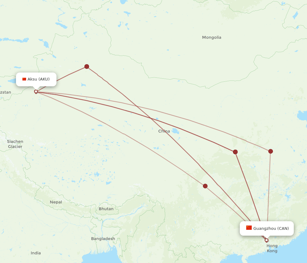 CAN-AKU flight routes