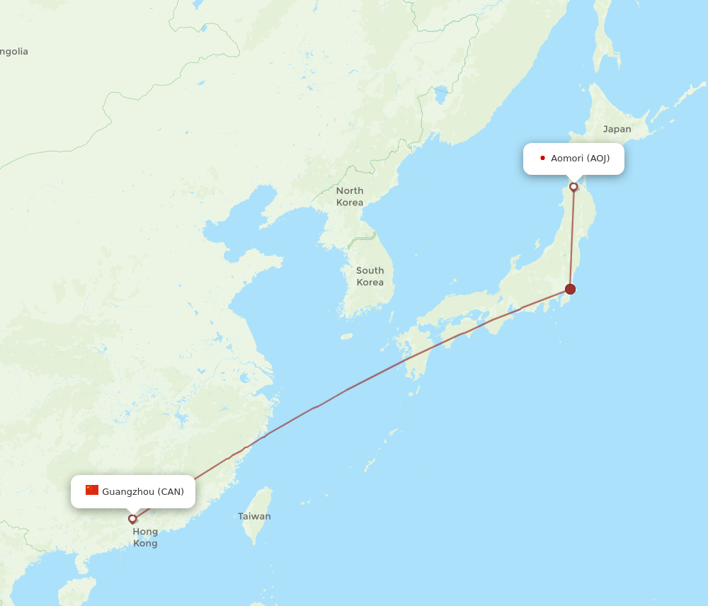 CAN-AOJ flight routes