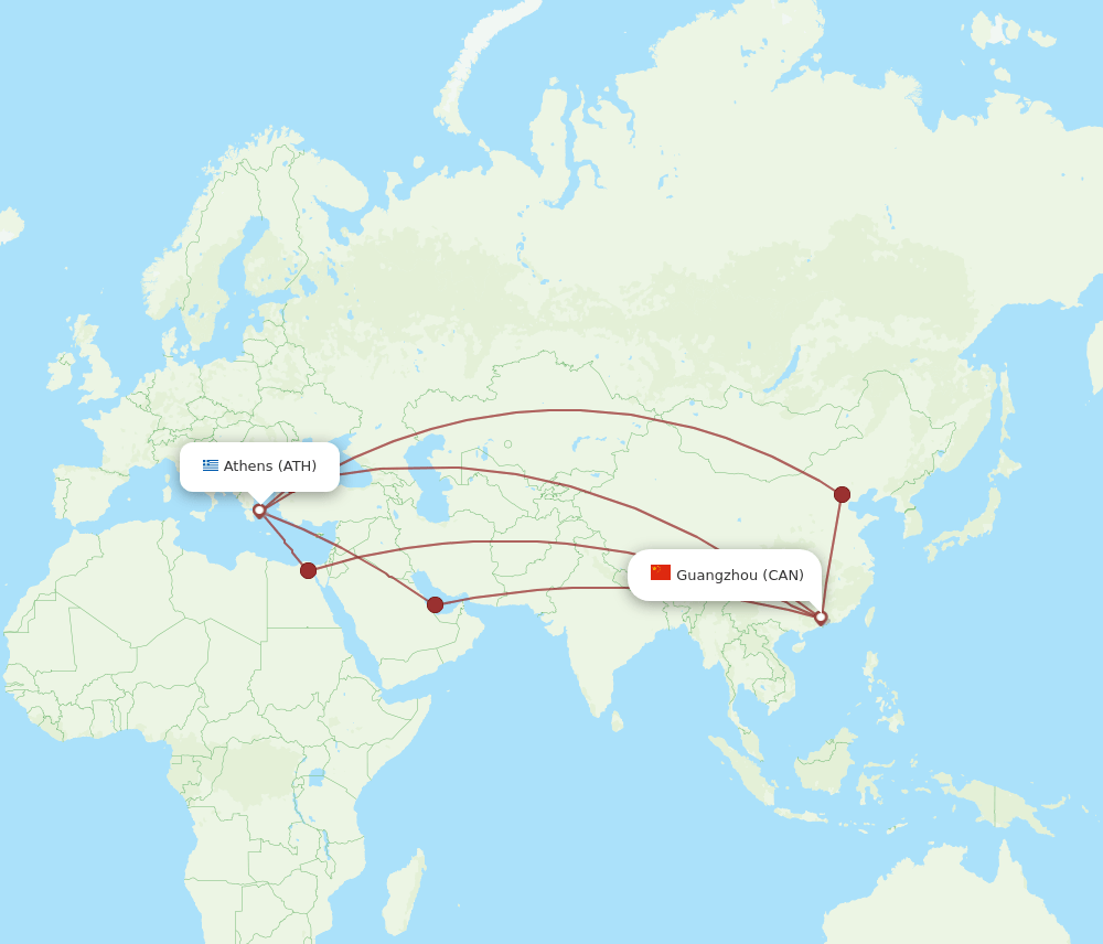 CAN-ATH flight routes