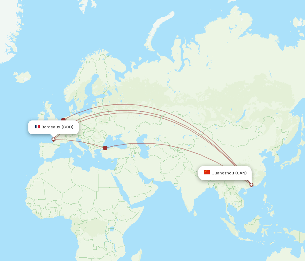 CAN-BOD flight routes