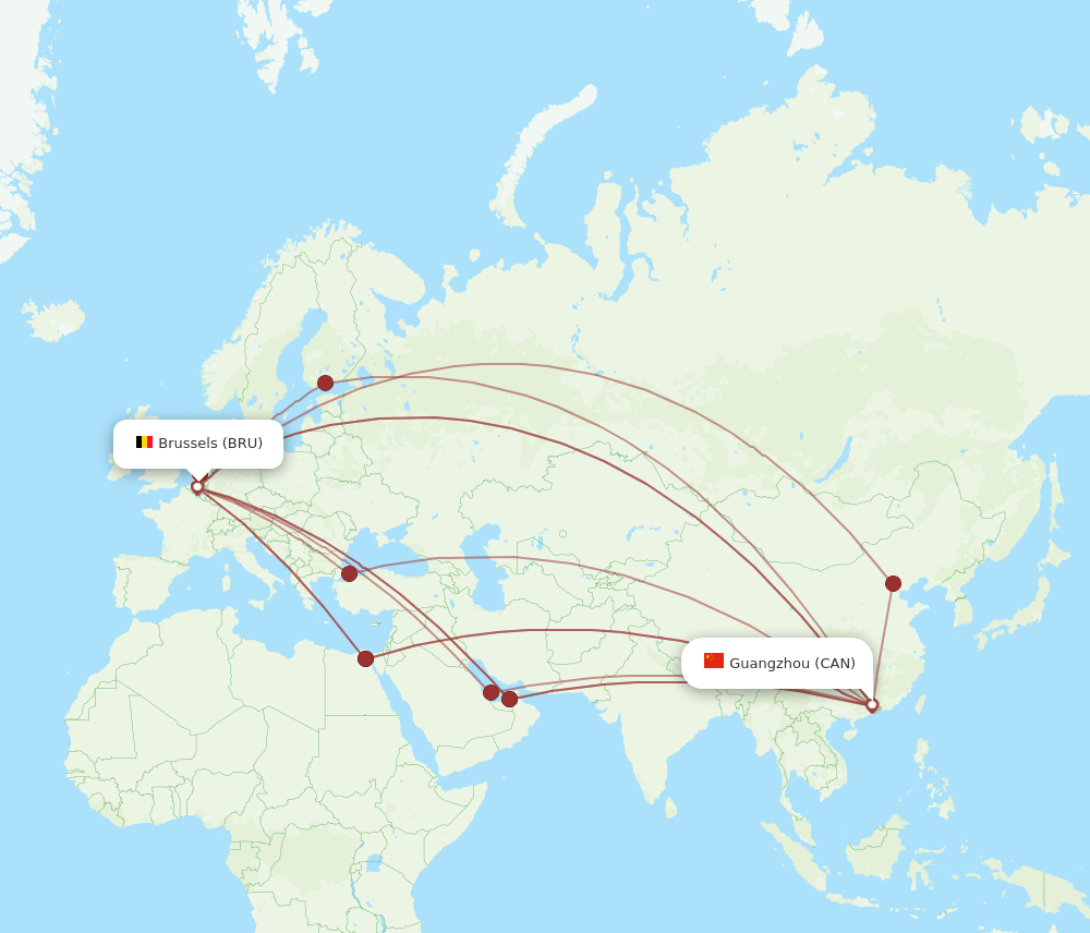 CAN-BRU flight routes