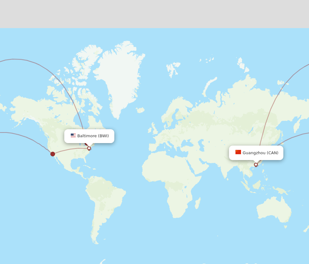 CAN-BWI flight routes