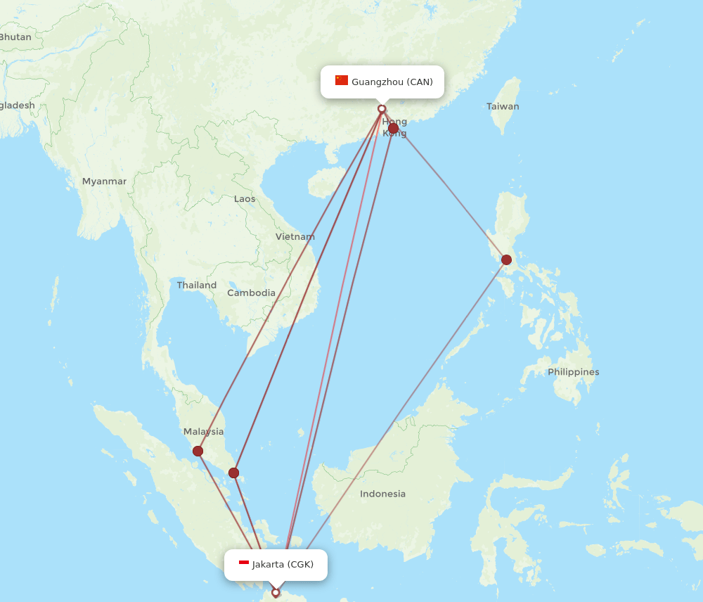 CAN-CGK flight routes