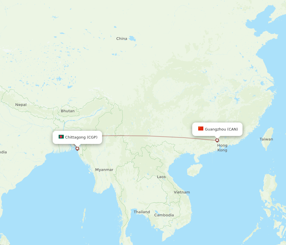 CAN-CGP flight routes