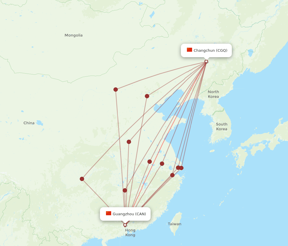 CAN-CGQ flight routes